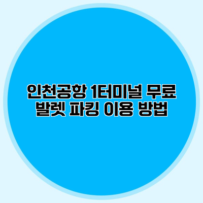 인천공항 1터미널 무료 발렛 파킹 이용 방법