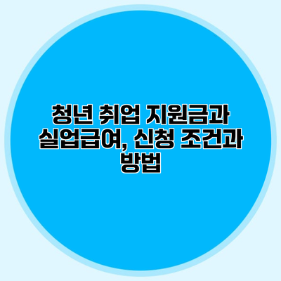 청년 취업 지원금과 실업급여, 신청 조건과 방법