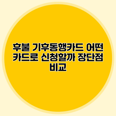 후불 기후동행카드 어떤 카드로 신청할까? 장단점 비교