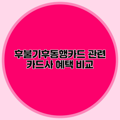후불기후동행카드 관련 카드사 혜택 비교