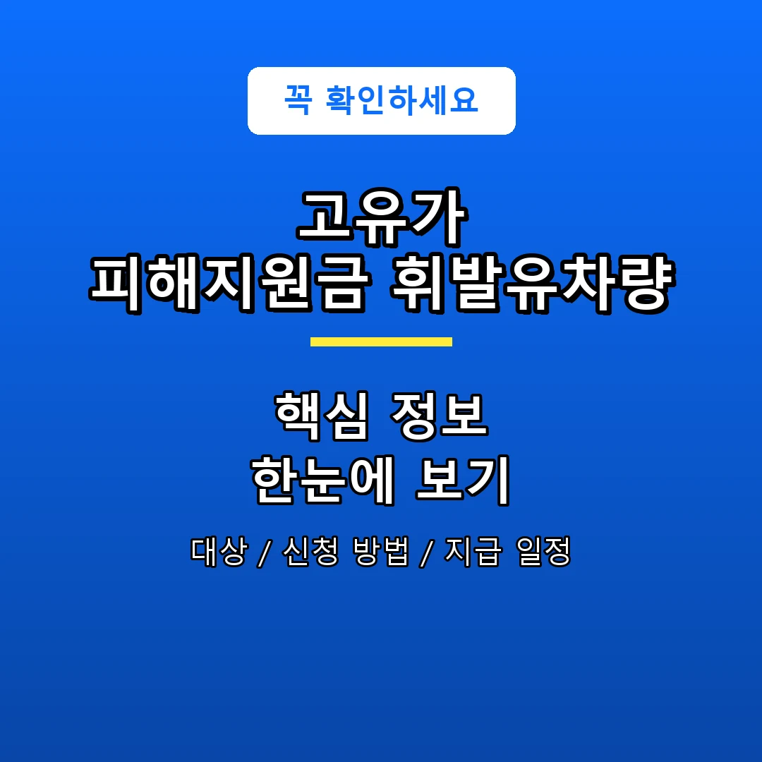 고유가 피해지원금 휘발유차량 안내 포스터